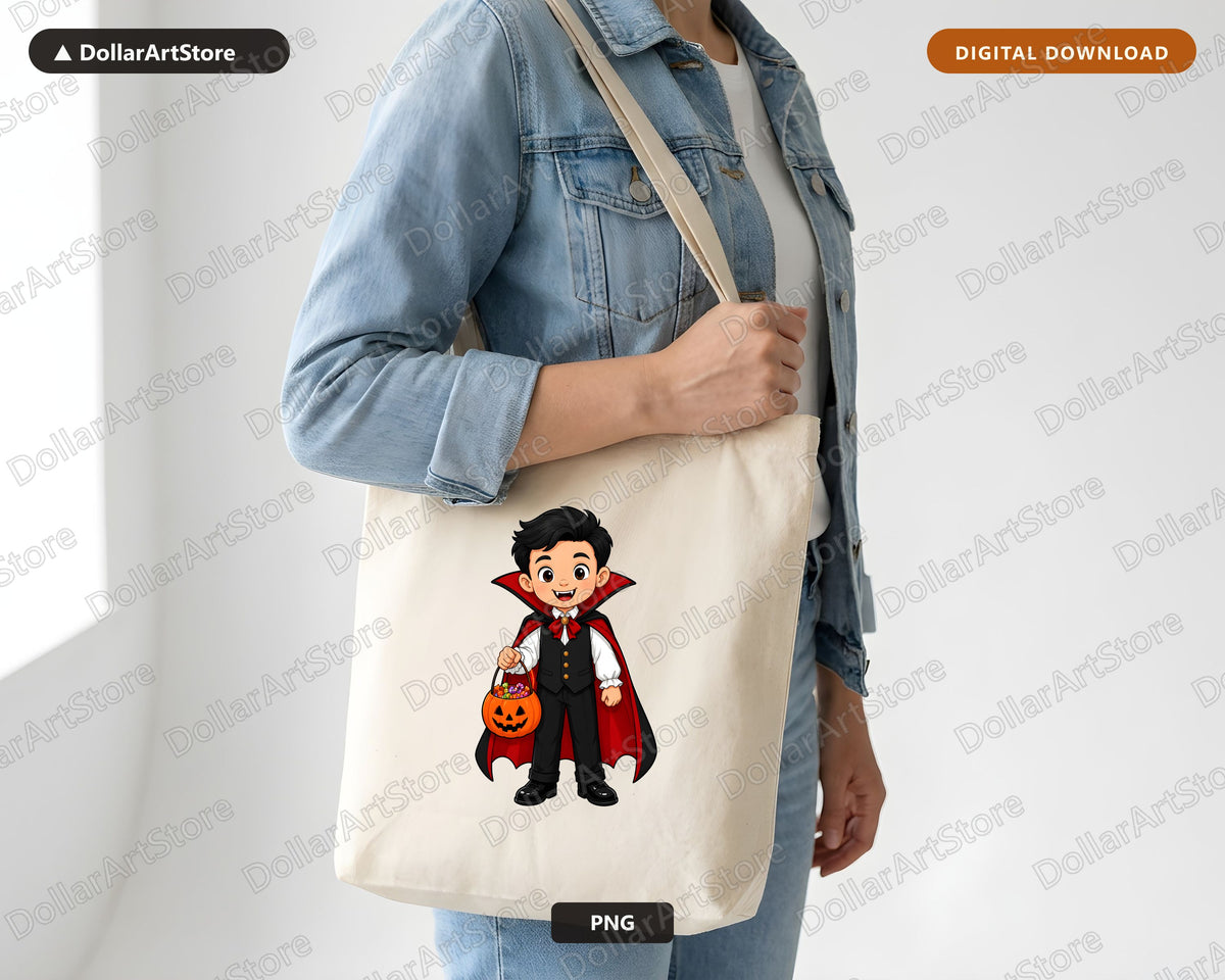 Cute Vampire Kid PNG, Halloween Costume Shirt Design, Sublimation Digital Download
