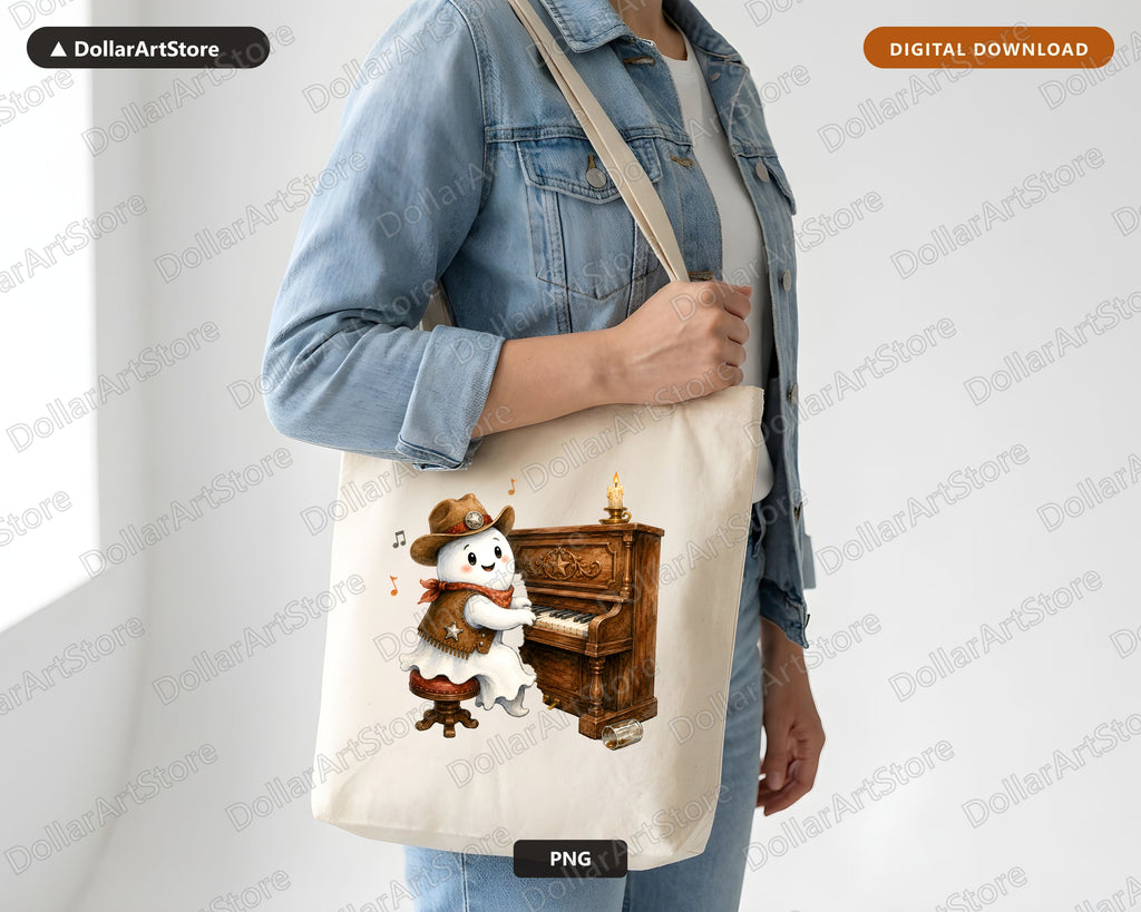 Western Cowboy Ghost PNG, Sublimation Design, Shirt Design Digital Download