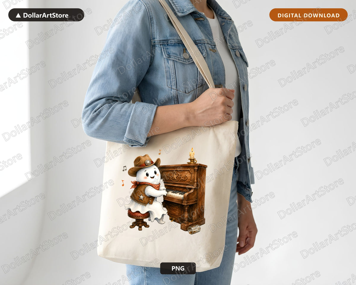 Western Cowboy Ghost PNG, Sublimation Design, Shirt Design Digital Download