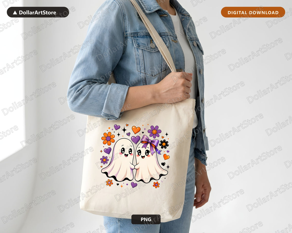 Cute Halloween Ghost PNG, Sublimation Design, Shirt Design Digital Download