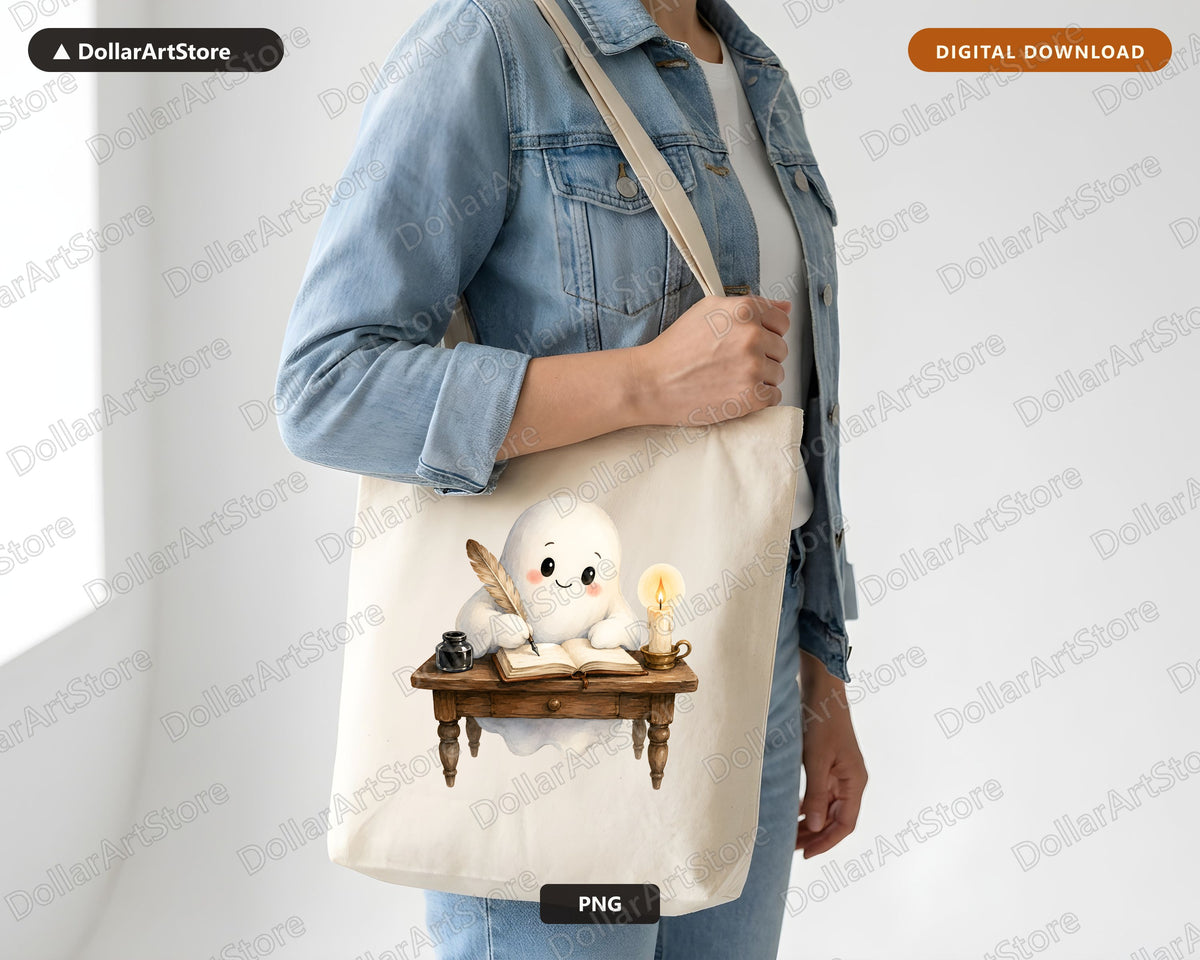 Bookish Ghost PNG, Sublimation Design, Shirt & Tumbler Print Digital Download