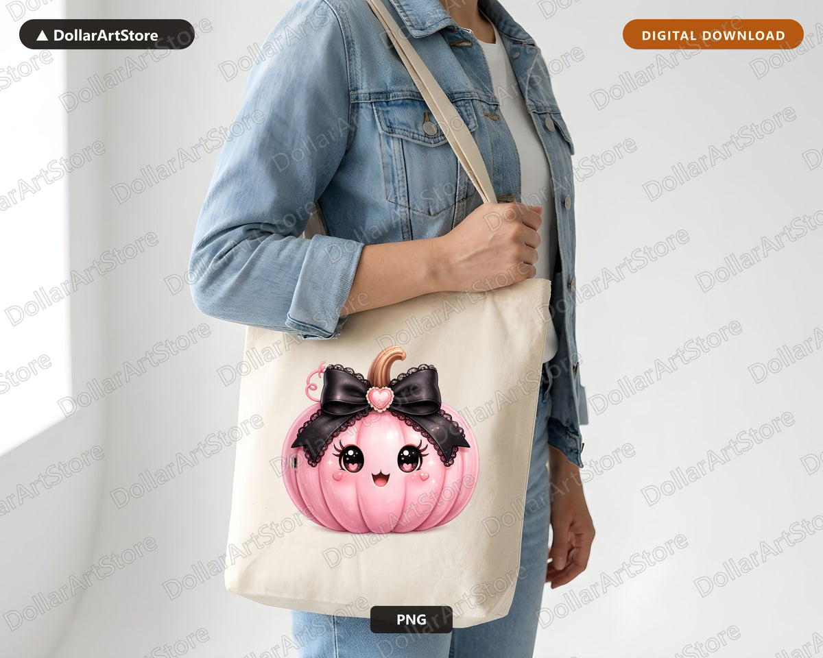 Coquette Pink Pumpkin PNG, Halloween Sublimation Design, Shirt Print Digital Download