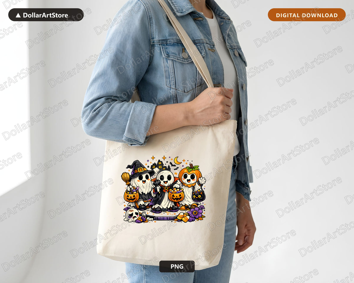Cute Halloween Ghost PNG, Sublimation Design, Shirt Design Digital Download
