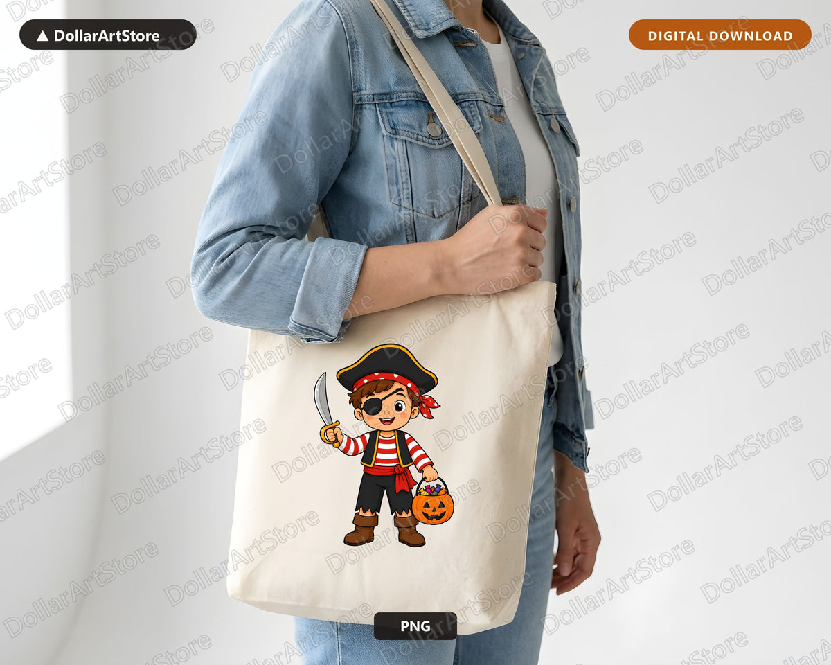 Cute Pirate Kid PNG, Halloween Costume Design, Sublimation Shirt Download