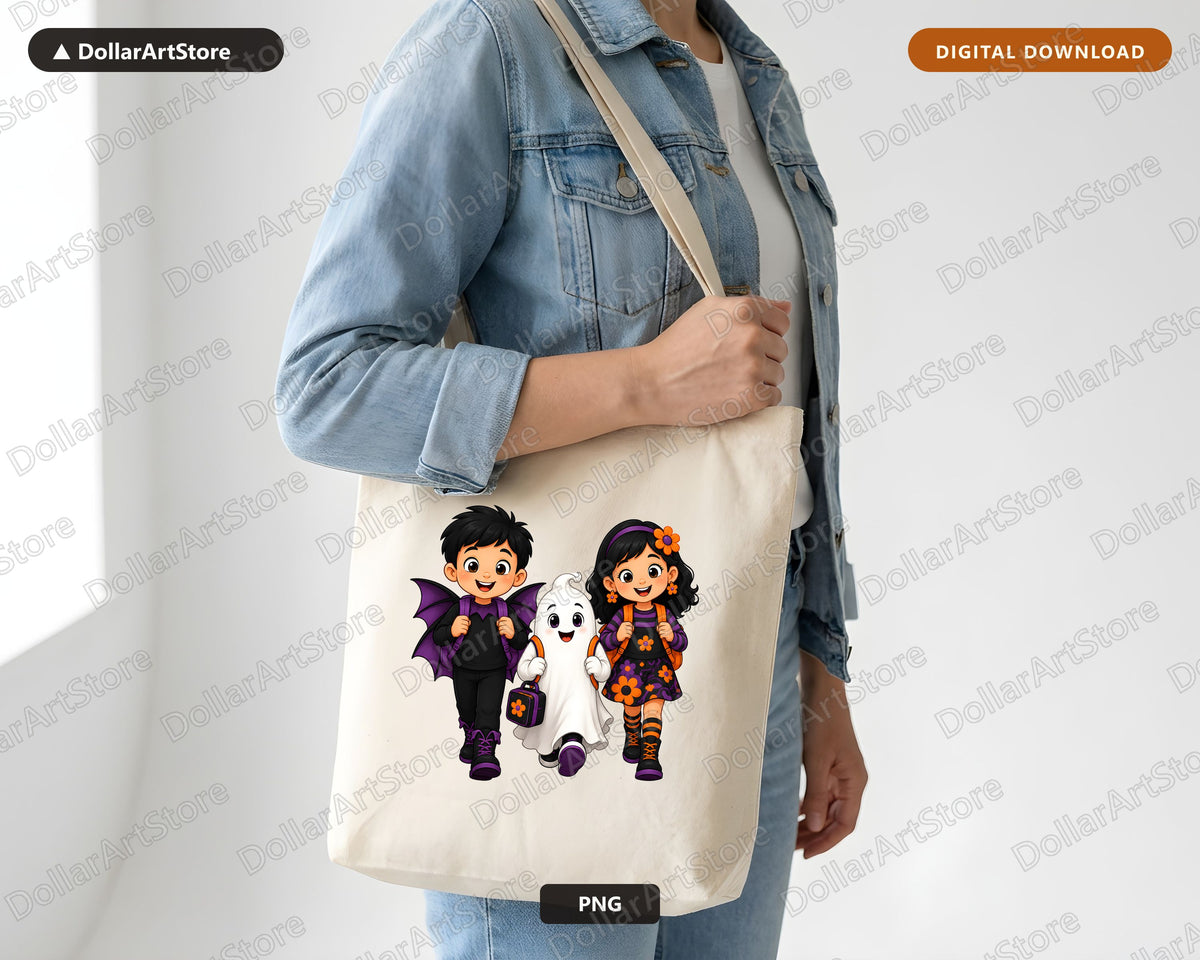 Cute Halloween Ghost PNG, Kids Costume Design, Sublimation Digital Download