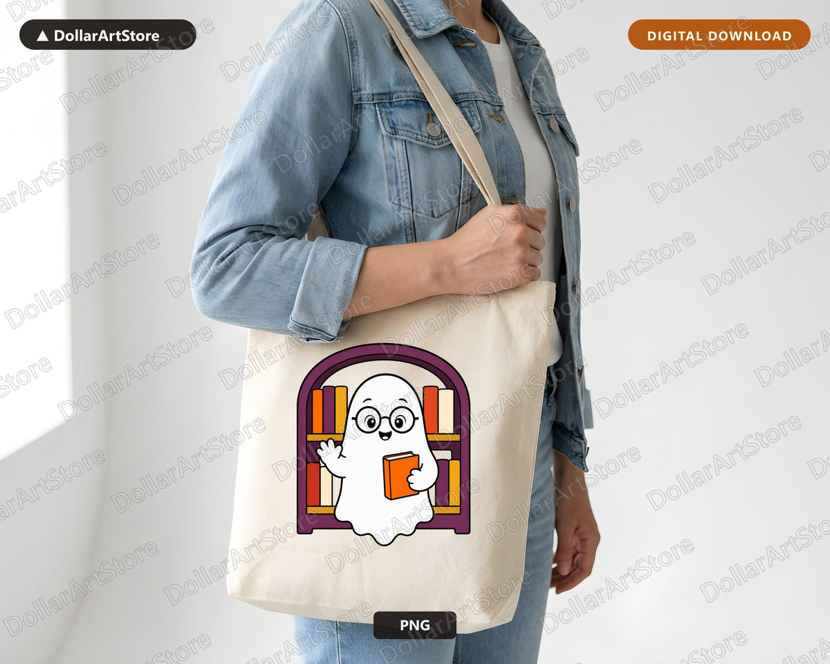 Bookish Ghost PNG, Sublimation Design, Shirt & Tumbler Digital Download