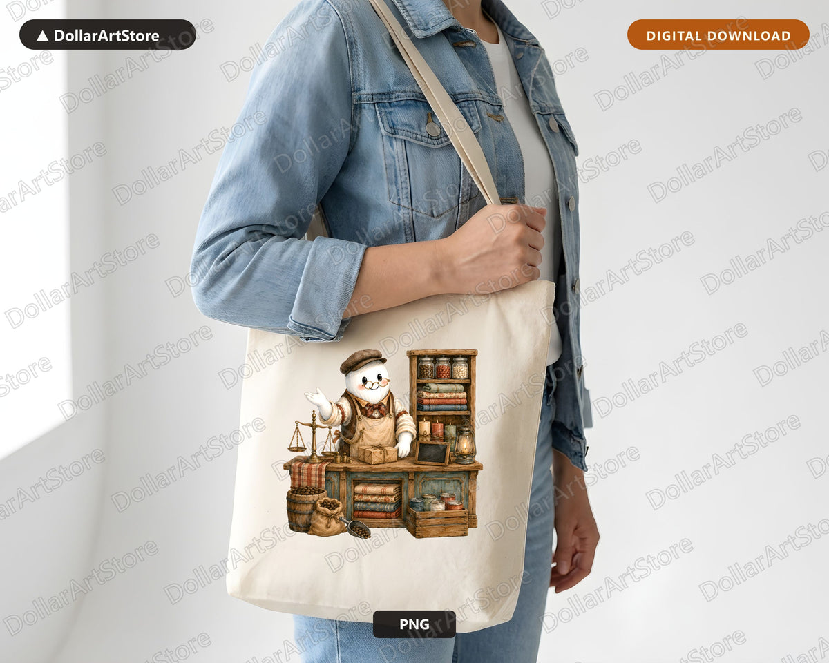 Western Ghost Shopkeeper PNG, Steampunk Sublimation Design, Shirt Print Digital Download