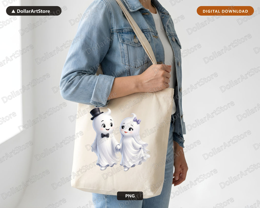 Cute Halloween Ghost PNG Sublimation Design, Shirt & Tumbler PNG Digital Download