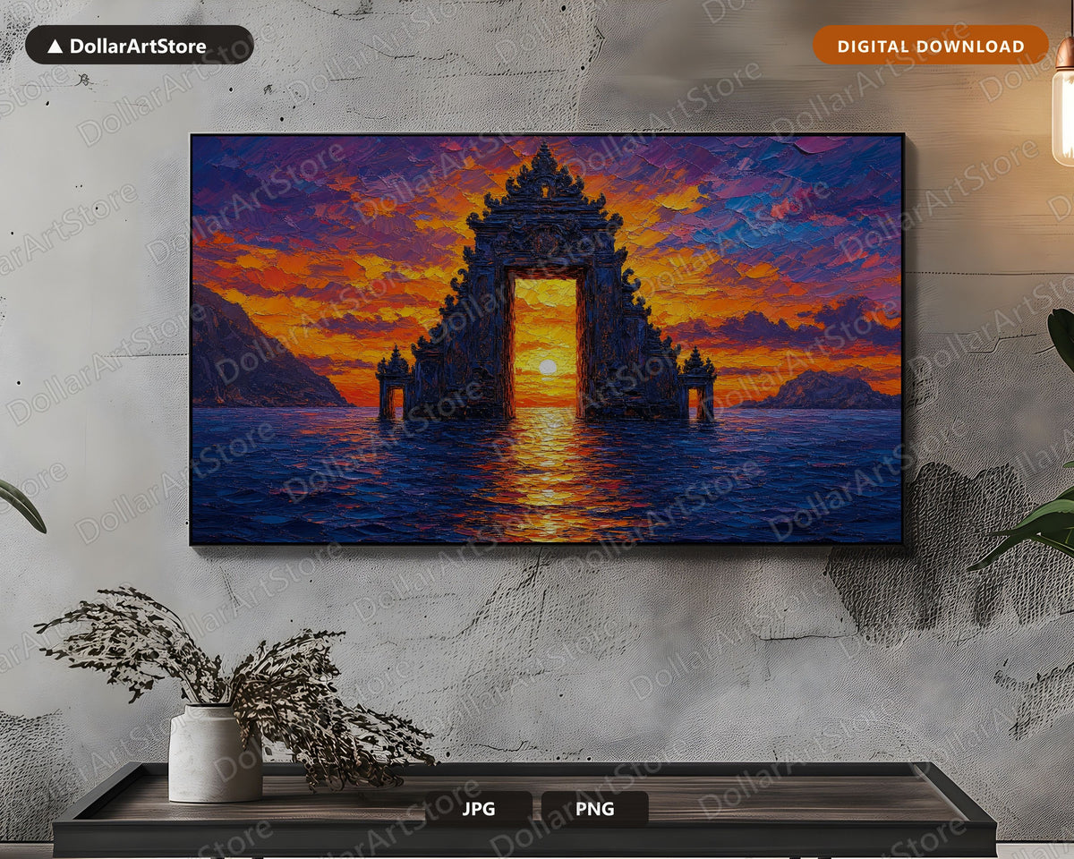 25 Cozy Scenery Frame TV Art Bundle, Samsung Frame TV Digital Download, 4K Textured Landscape Screensaver