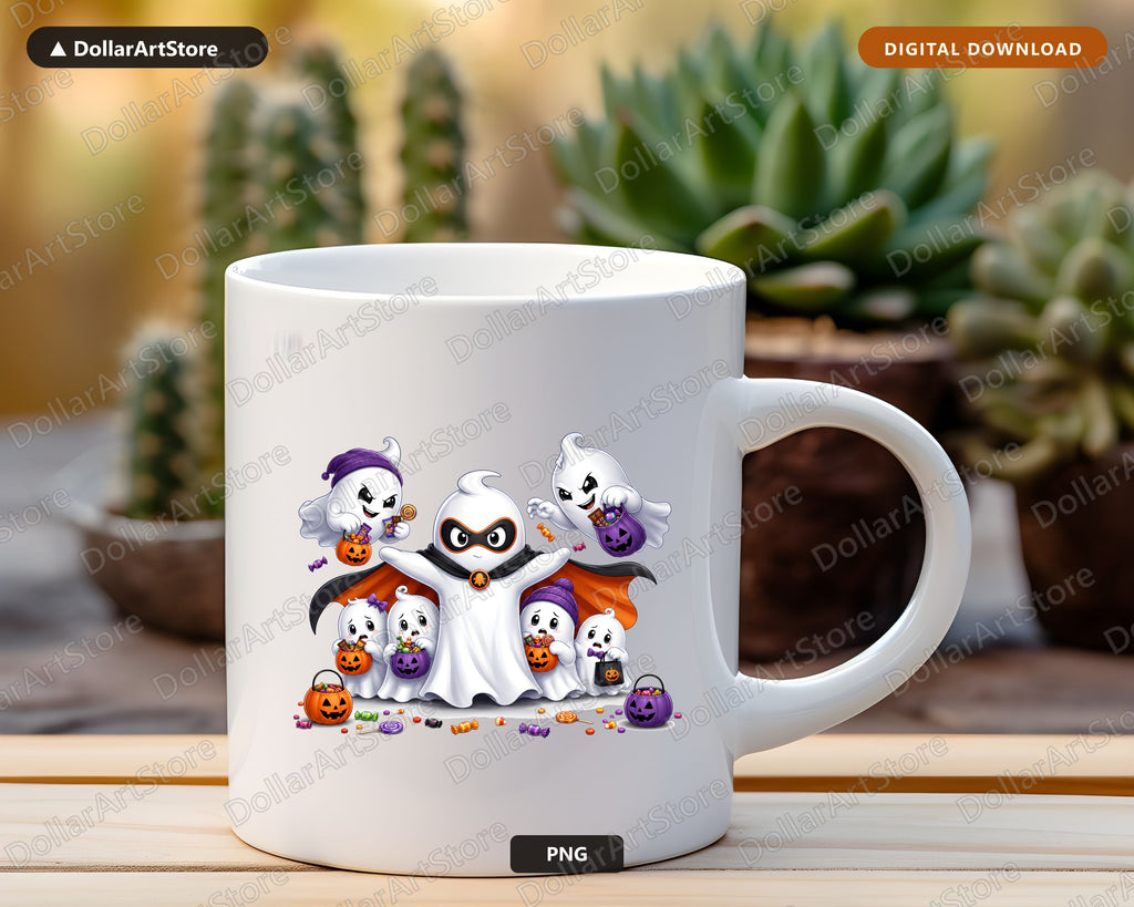 Cute Halloween Ghost PNG, Sublimation Design, Shirt Design Digital Download