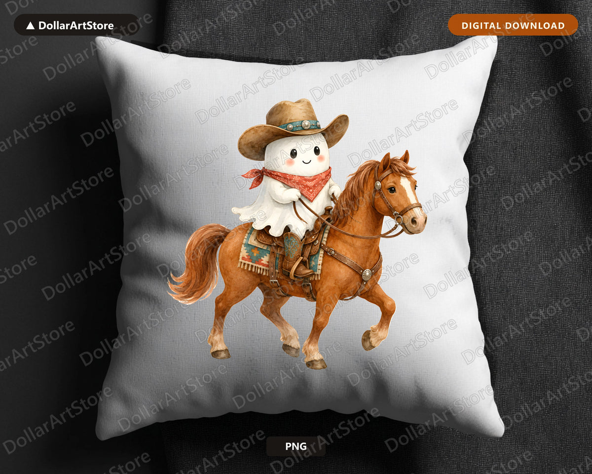 Cowboy Ghost PNG, Western Sublimation Design, Shirt & Tumbler Digital Download