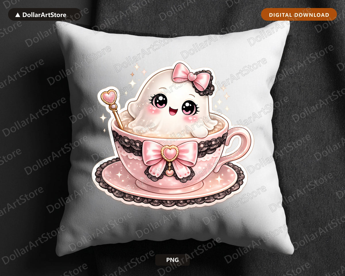 Coquette Ghost PNG, Halloween Sublimation Design, Cute Shirt PNG