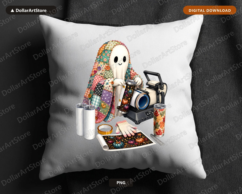 Crafting Ghost PNG, Sublimation Design, Tumbler Shirt Design Digital Download