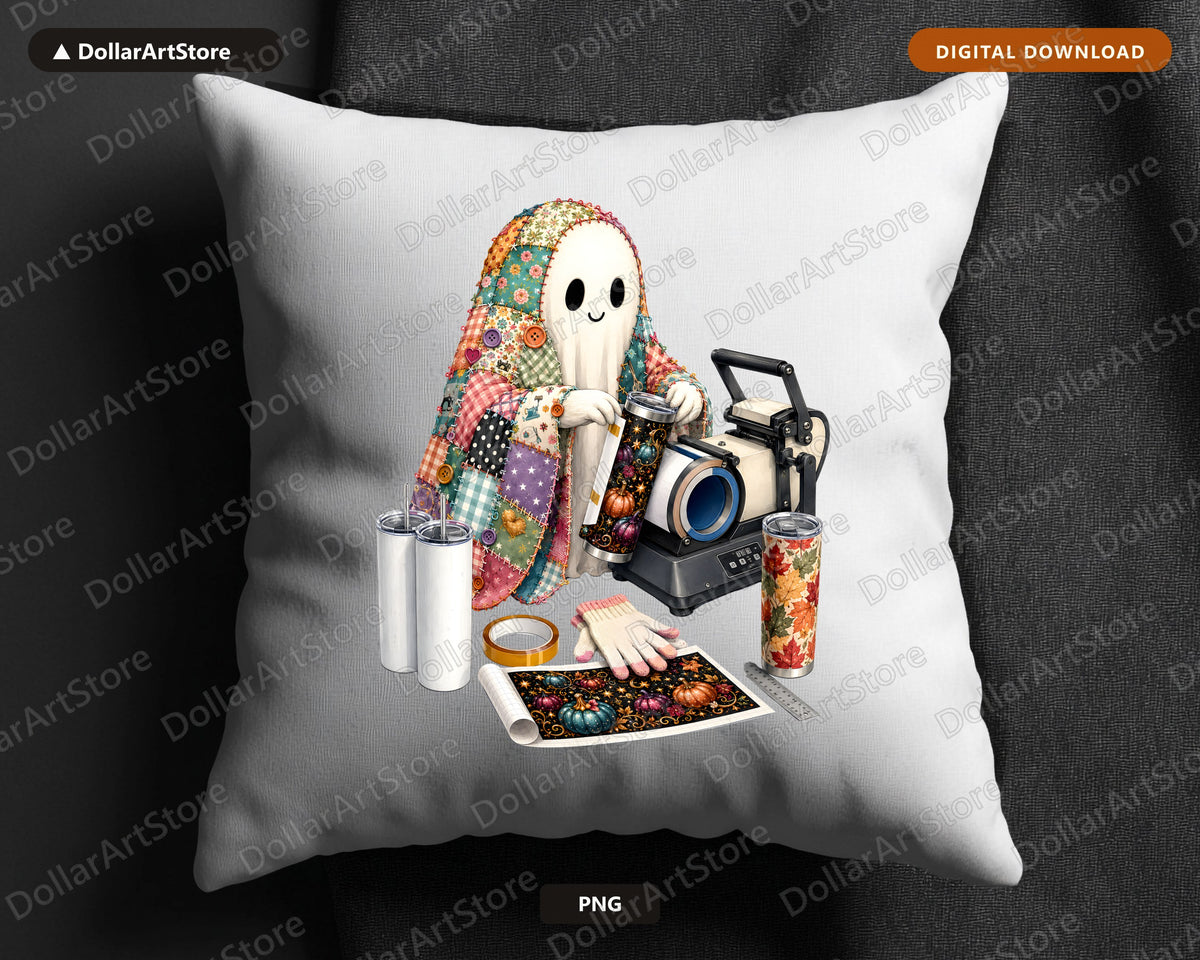 Crafting Ghost PNG, Sublimation Design, Tumbler Shirt Design Digital Download