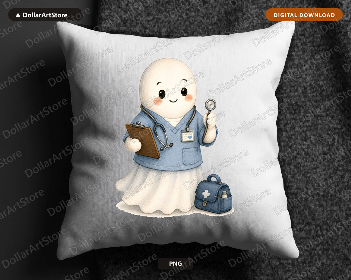 Doctor Ghost PNG, Sublimation Design, Healthcare Shirt & Tumbler Design Download