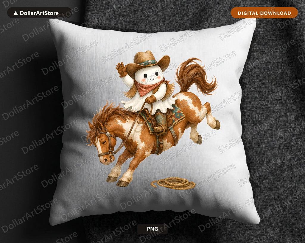 Western Cowboy Ghost PNG, Sublimation Design, Shirt Design Digital Download