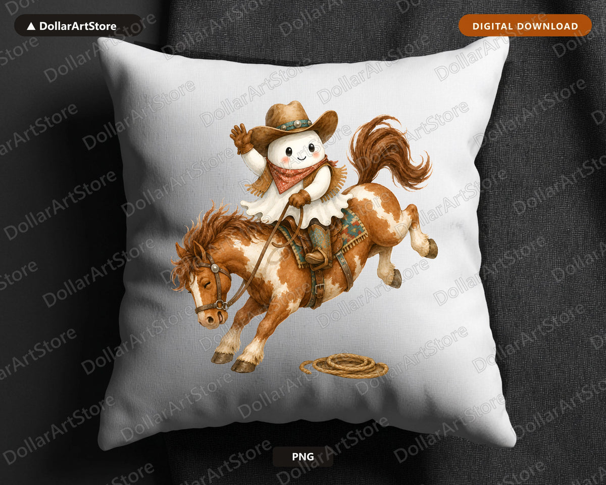 Western Cowboy Ghost PNG, Sublimation Design, Shirt Design Digital Download