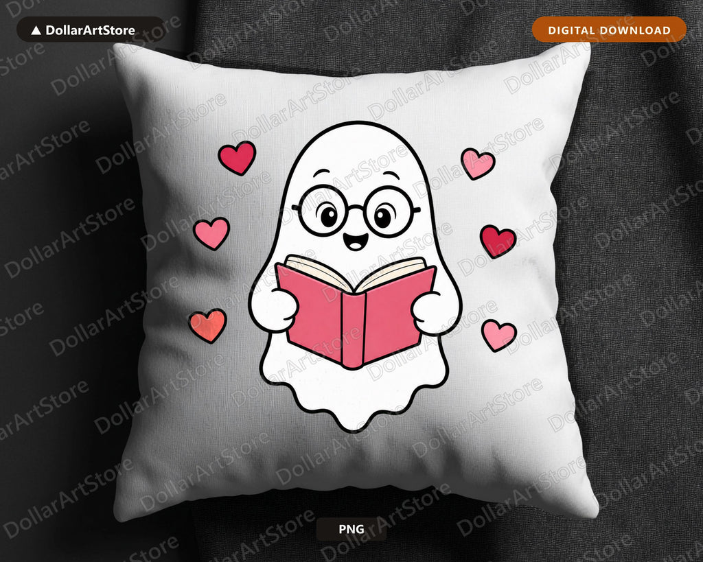 Bookish Ghost PNG, Cute Reading Design, Sublimation Shirt Download