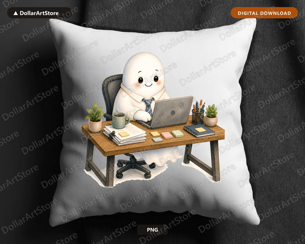 Cute Ghost PNG, Sublimation Design, Work from Home Shirt Design Digital Download