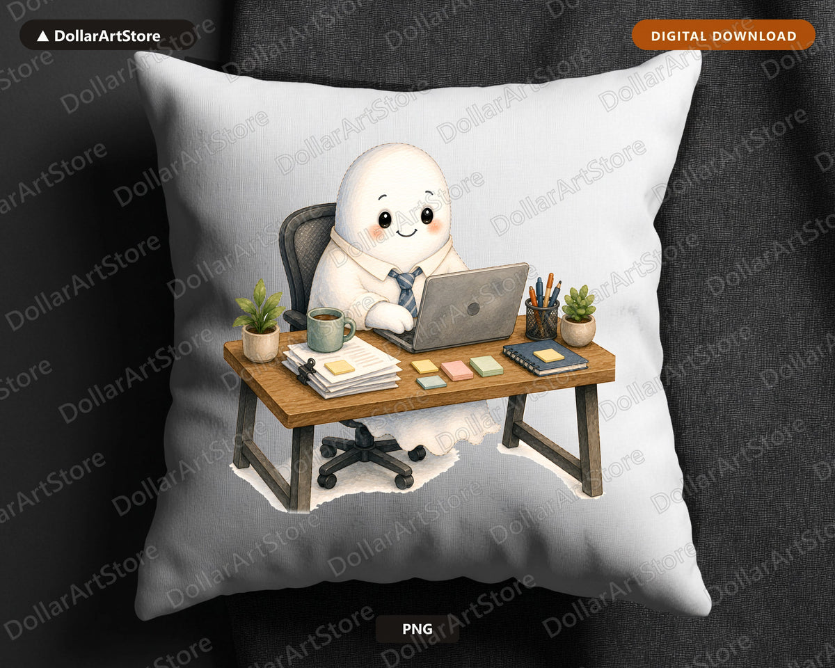 Cute Ghost PNG, Sublimation Design, Work from Home Shirt Design Digital Download