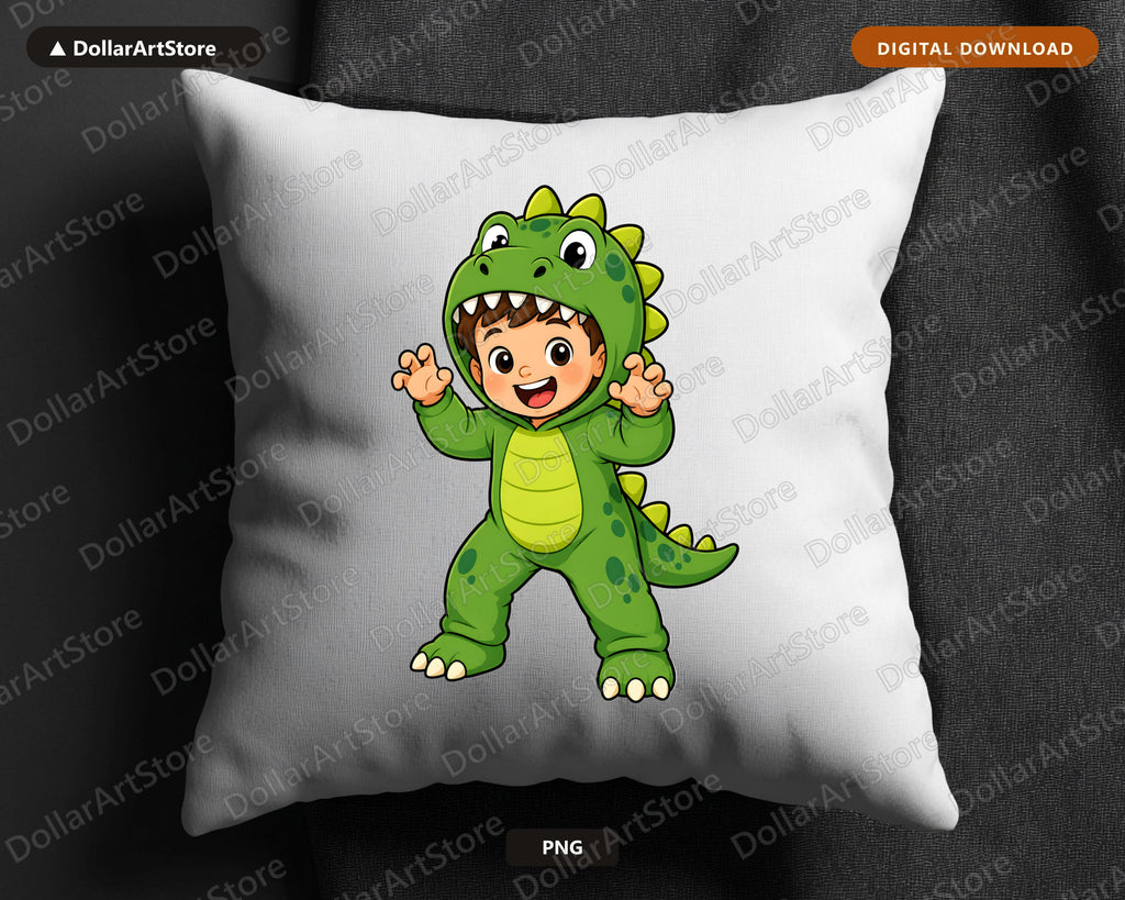 Cute Dinosaur Kid PNG, Halloween Costume Shirt Design, Sublimation Download