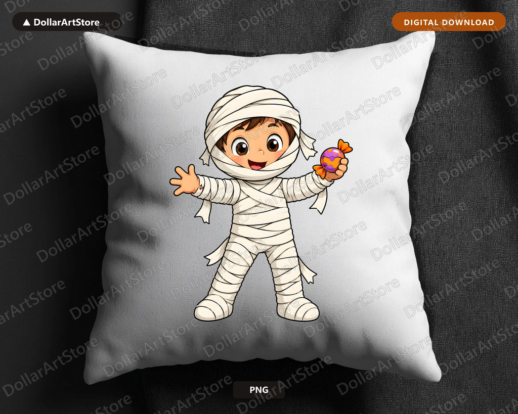 Cute Mummy Halloween Costume PNG, Sublimation Design, Kids Shirt Design Digital Download