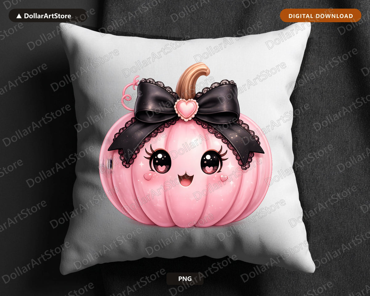 Coquette Pink Pumpkin PNG, Halloween Sublimation Design, Shirt Print Digital Download