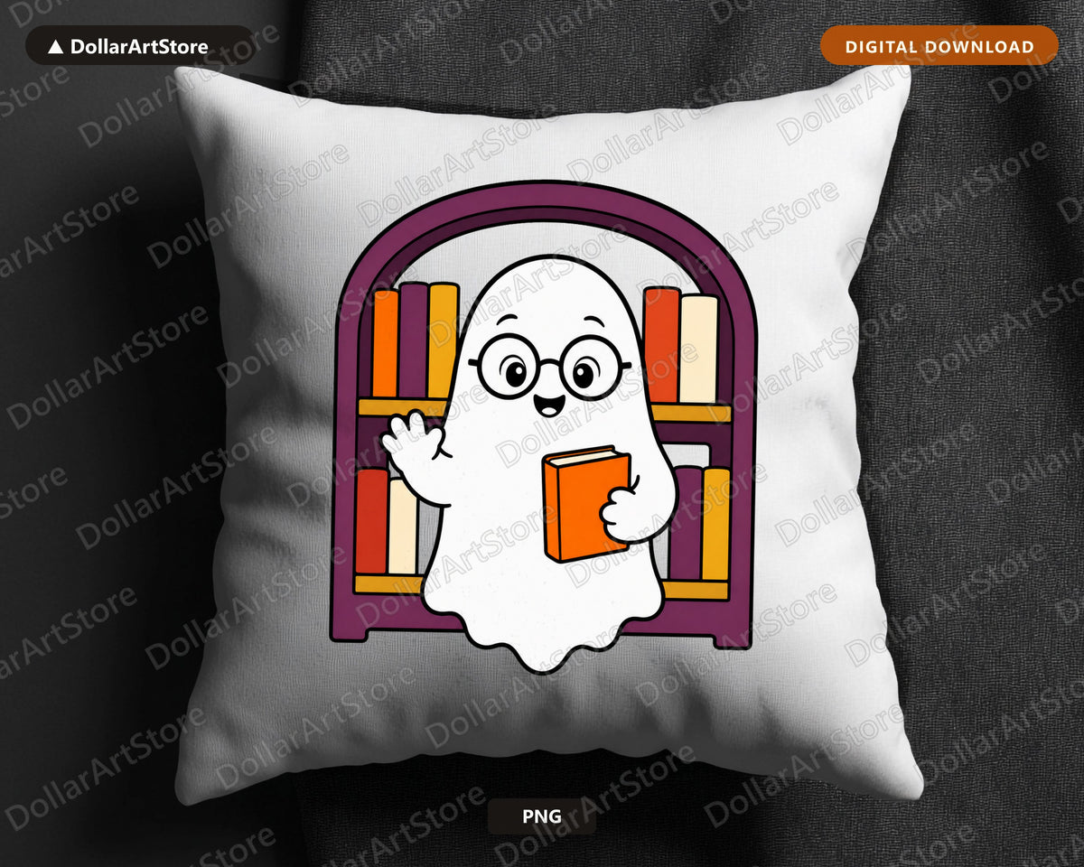 Bookish Ghost PNG, Sublimation Design, Shirt & Tumbler Digital Download
