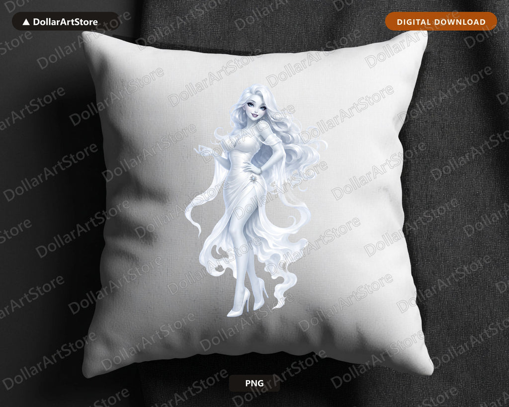 Elegant Ghost Girl PNG, Sublimation Design, Digital Download for Shirts