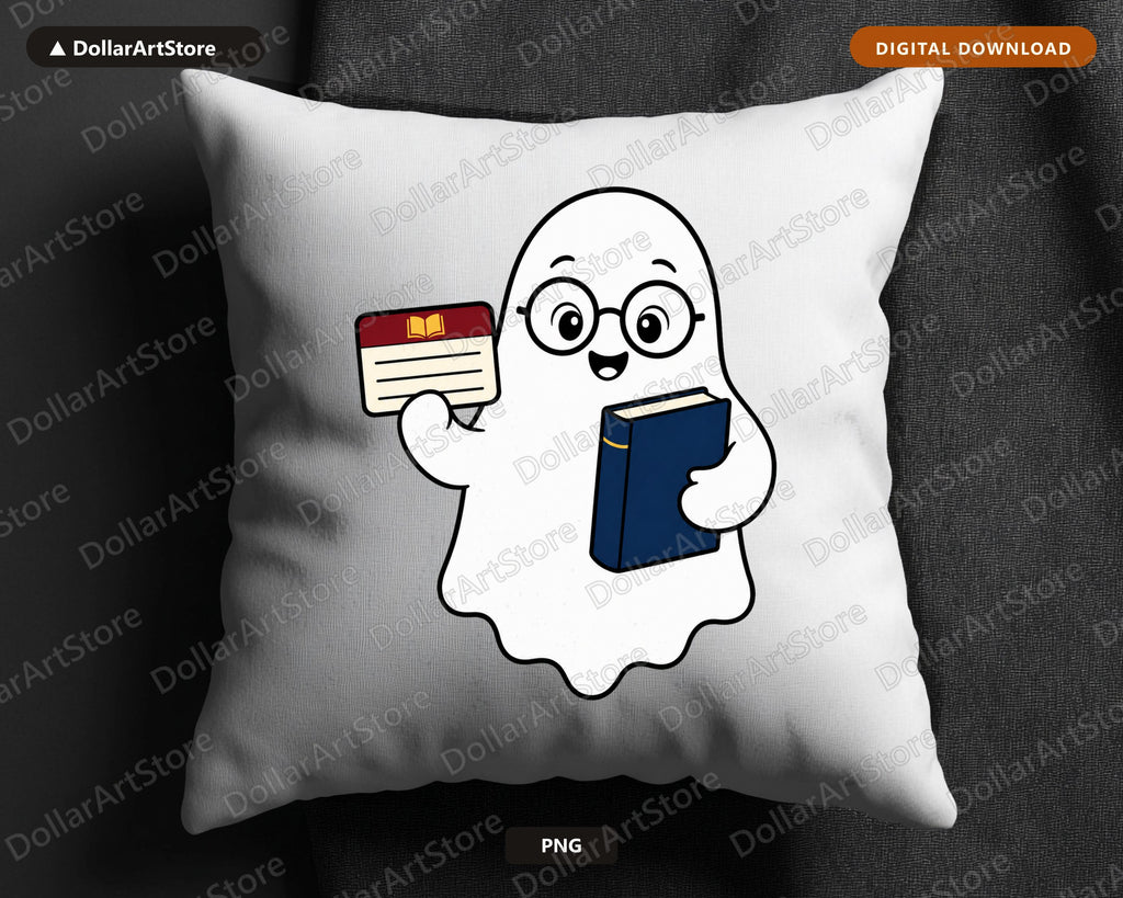 Bookish Ghost PNG, Sublimation Design, Reading Lover Shirt Design