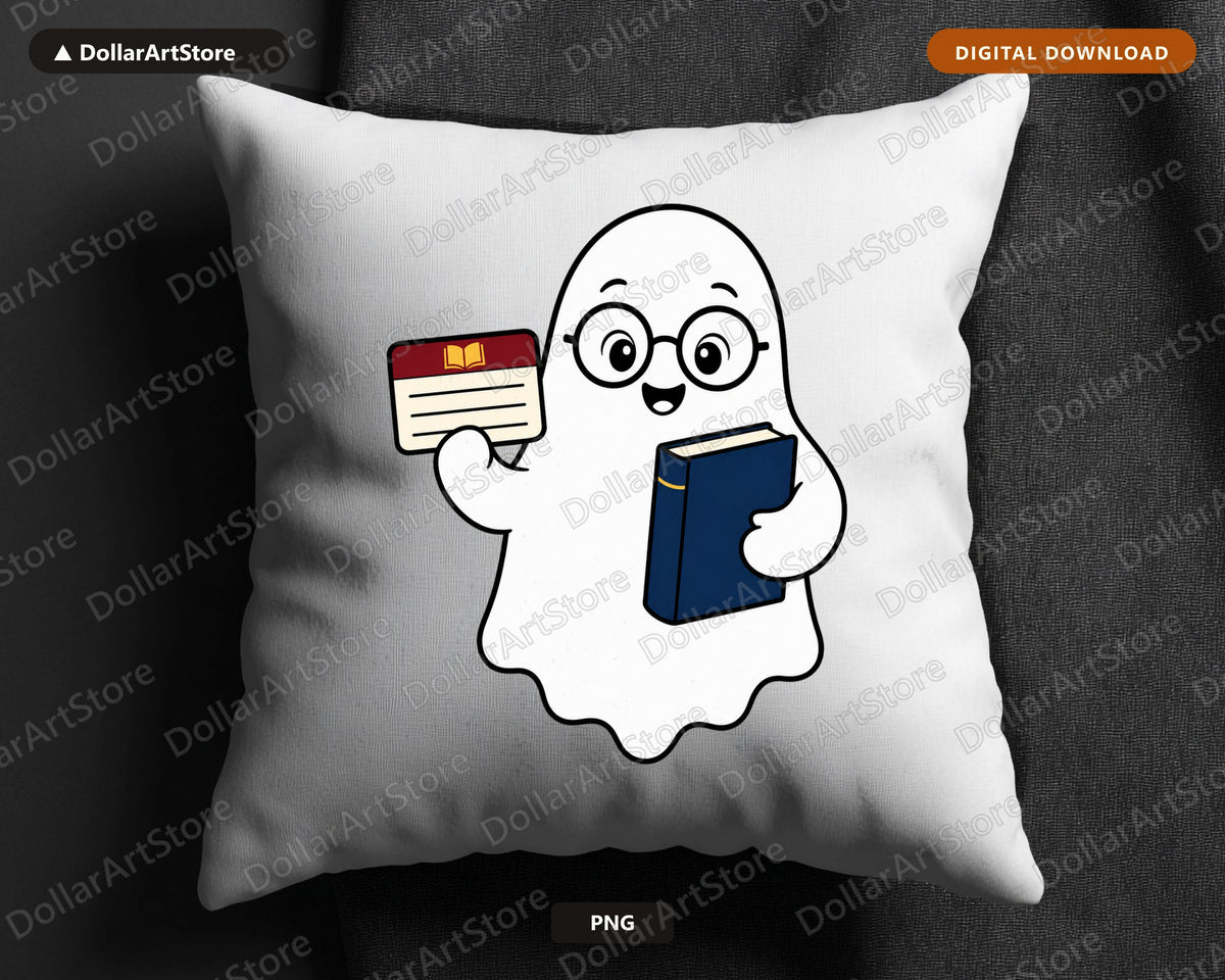 Bookish Ghost PNG, Sublimation Design, Reading Lover Shirt Design
