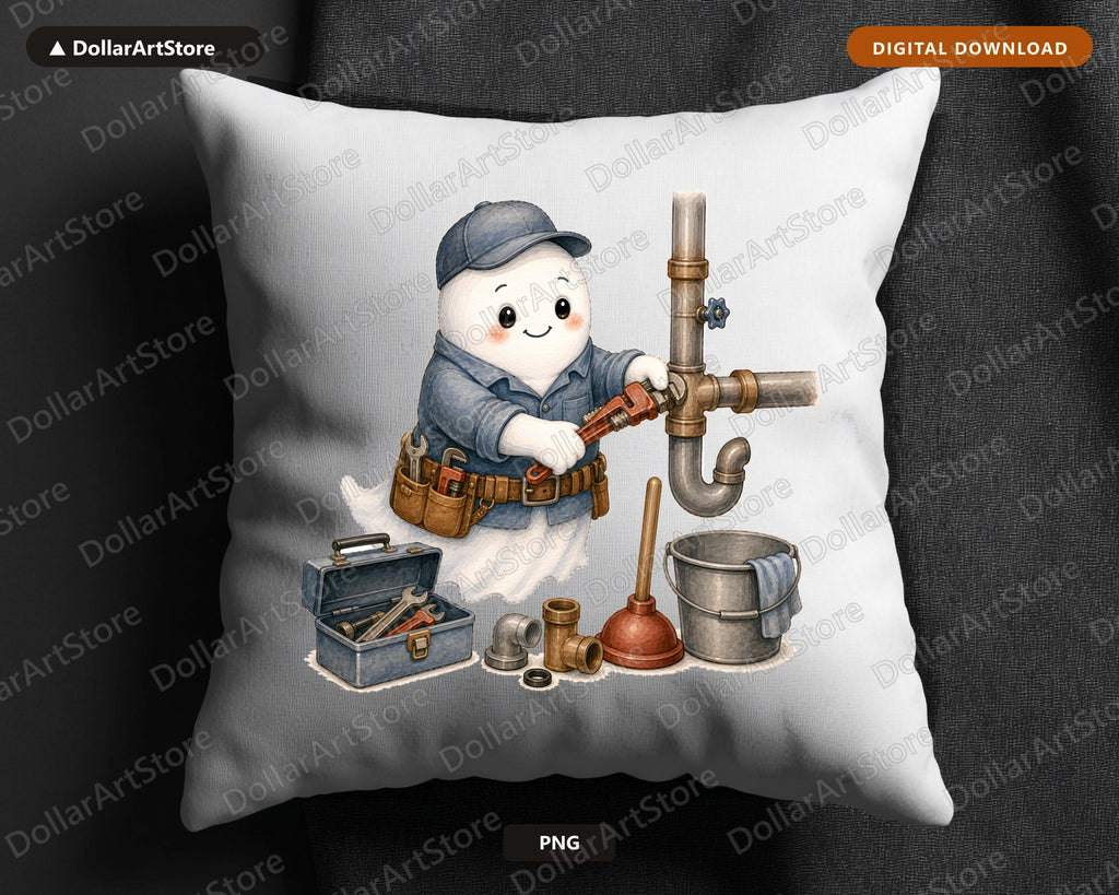 Plumber Ghost PNG, Sublimation Design, Shirt Design Digital Download