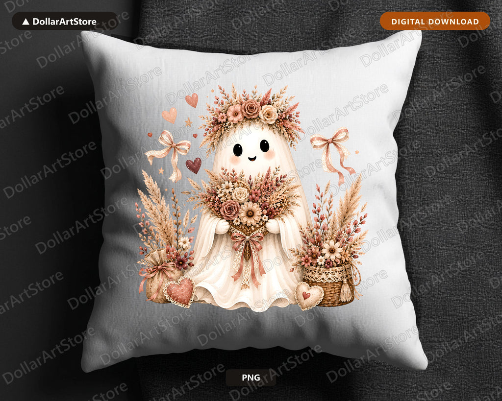 Boho Ghost PNG, Sublimation Design, Shirt & Tumbler Digital Download