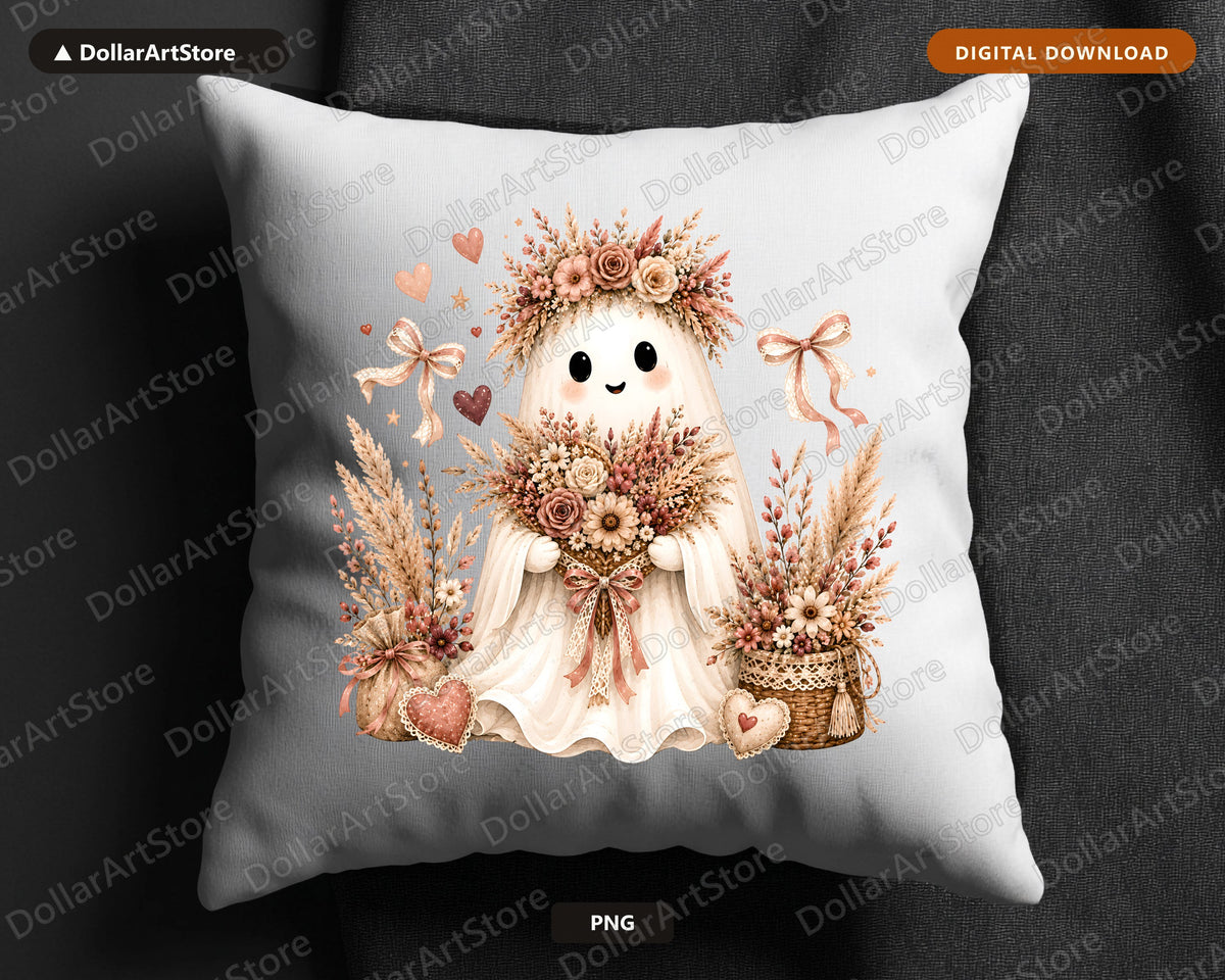 Boho Ghost PNG, Sublimation Design, Shirt & Tumbler Digital Download