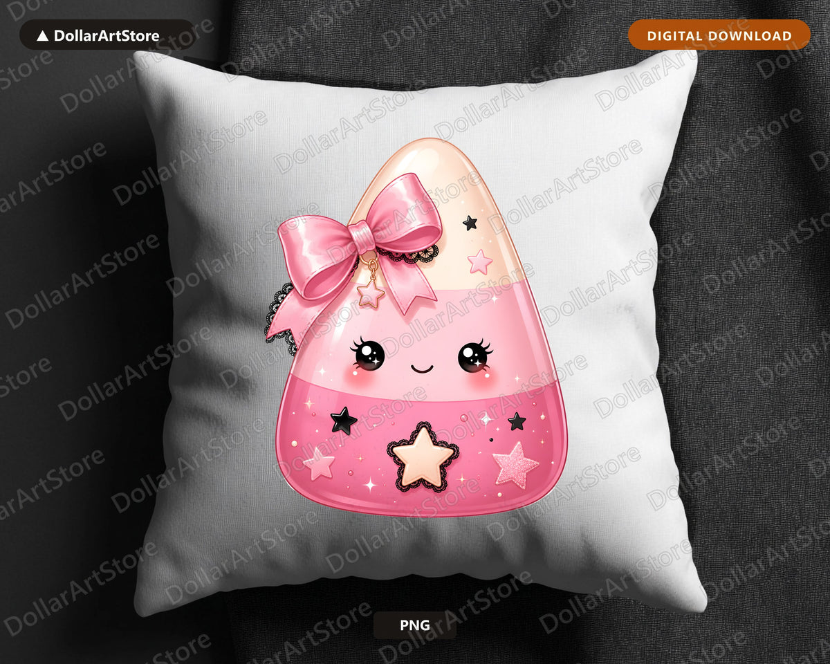 Coquette Candy Corn PNG, Cute Halloween Sublimation Design, Shirt Print Digital Download