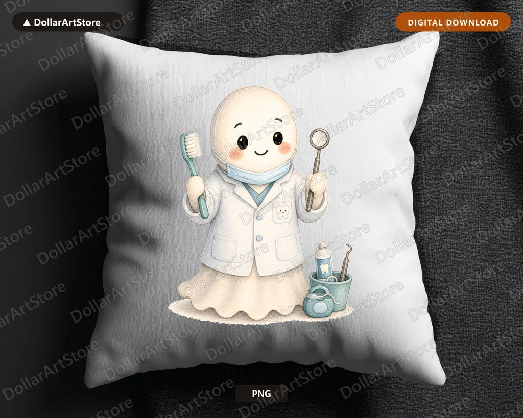 Dentist Ghost PNG Sublimation Design, Dental Shirt Design Digital Download