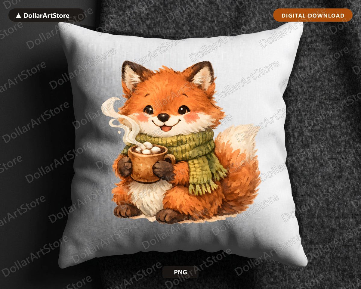 Cozy Fox PNG, Sublimation Design, Shirt Design Digital Download