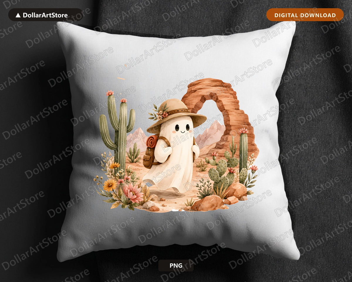 Boho Ghost PNG, Desert Adventure Design, Sublimation Shirt Design Digital Download