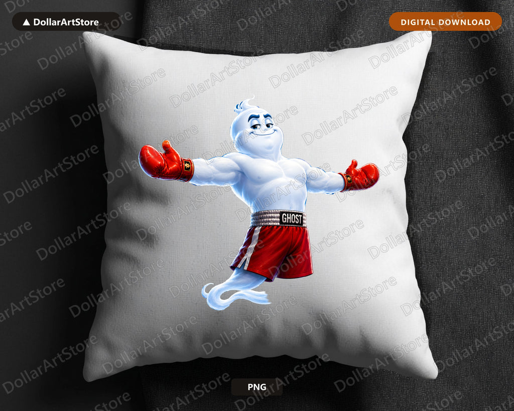Boxer Ghost PNG, Sublimation Design, Shirt Design Digital Download