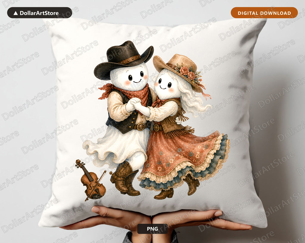Western Cowboy Ghost PNG, Sublimation Design, Shirt Design Digital Download