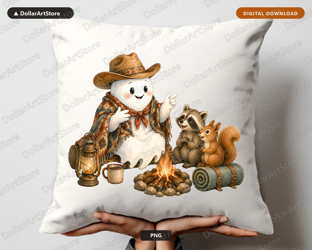 Western Cowboy Ghost PNG, Sublimation Design, Shirt & Tumbler Digital Download