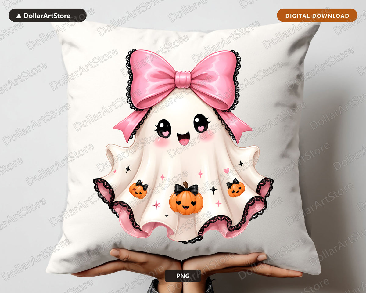 Coquette Halloween Ghost PNG Sublimation Design Digital Download