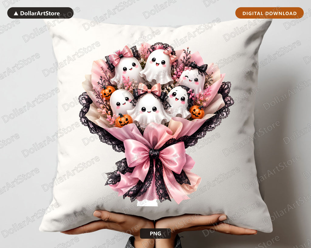 Cute Pink Ghost PNG, Sublimation Design, Halloween Shirt Design Digital Download