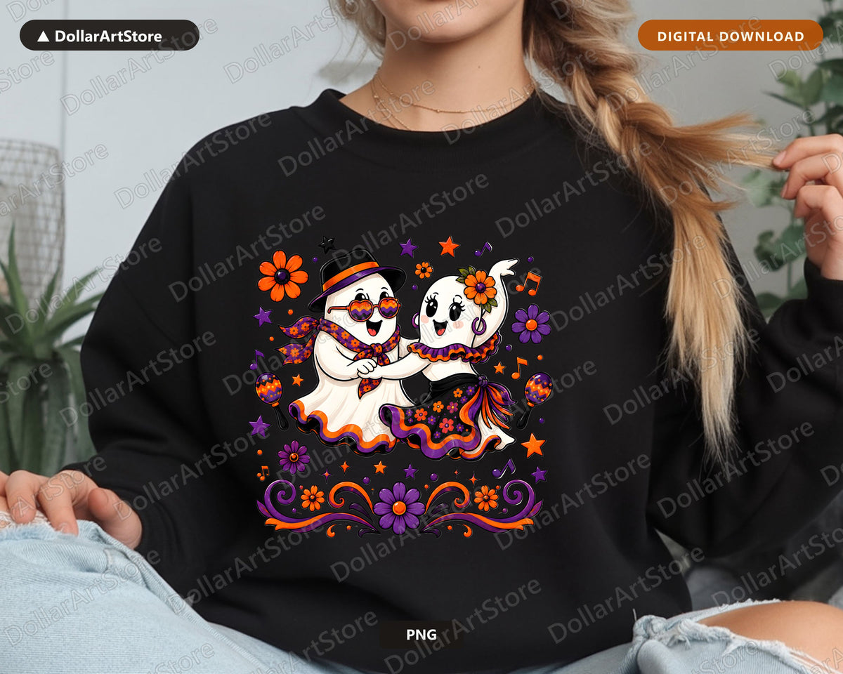 Cute Halloween Ghost PNG, Sublimation Design, Shirt Print Digital Download
