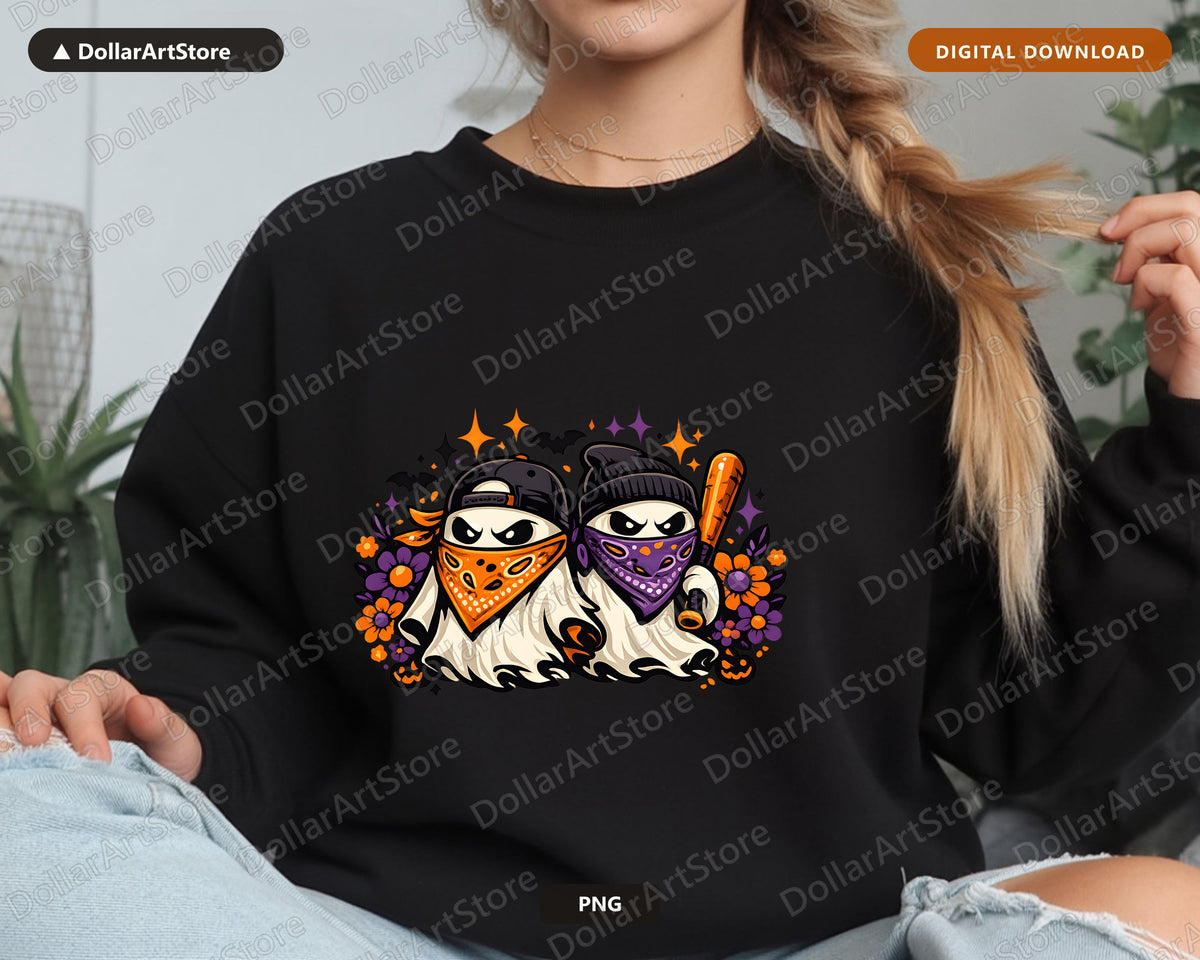 Cute Halloween Ghosts PNG, Sublimation Design, Shirt Design Digital Download
