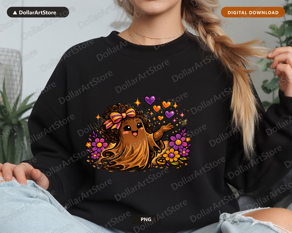 Cute Halloween Ghost PNG, Sublimation Design, Shirt Design Digital Download