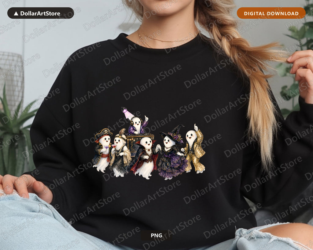 Halloween Ghost Party PNG, Sublimation Design, Digital Download for Shirts & Tumblers