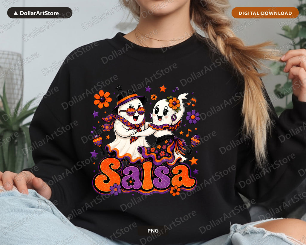Cute Halloween Ghost PNG, Retro Sublimation Design, Shirt & Tumbler
