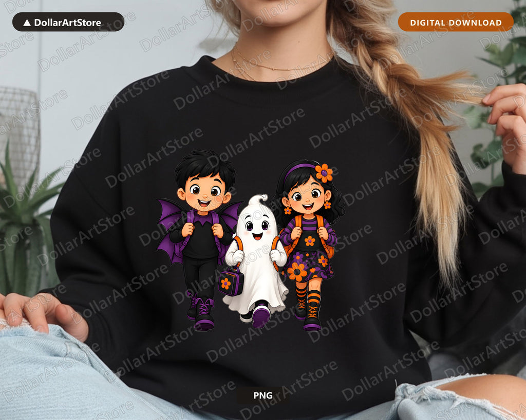 Cute Halloween Ghost PNG, Kids Costume Design, Sublimation Digital Download