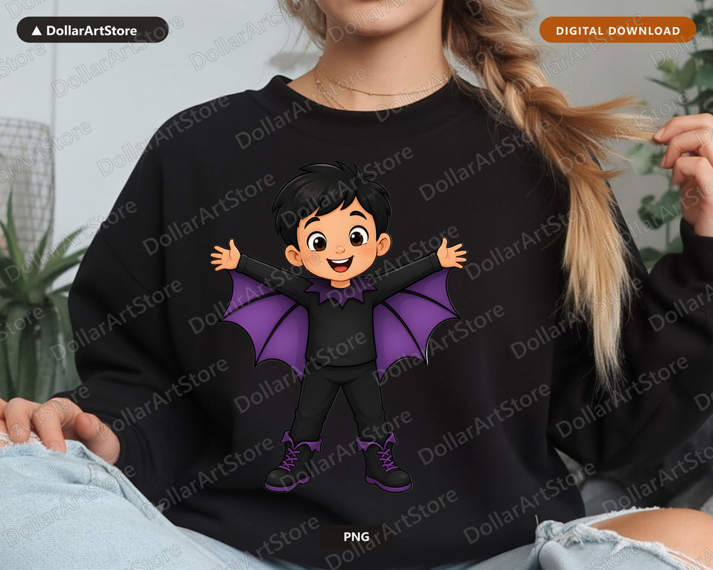 Cute Vampire Boy PNG, Halloween Costume Design, Sublimation Shirt Download